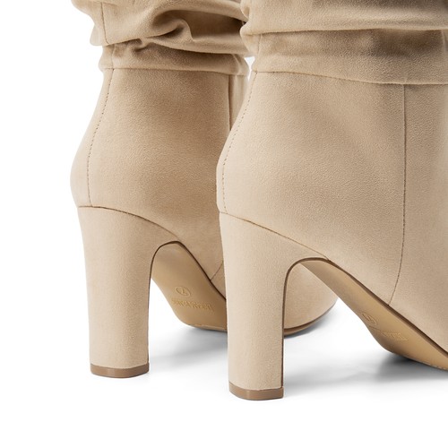 Women Mid Calf Boots Classic Almond Toe High Heel Fall Winter Dressy Boots - Picture 27 of 27