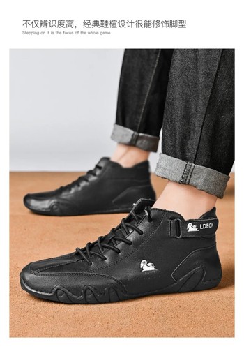 Men's Casual Shoes High Top Sneakers Fashion Loafers Walking Driving Ankle Boots - Picture 8 of 38