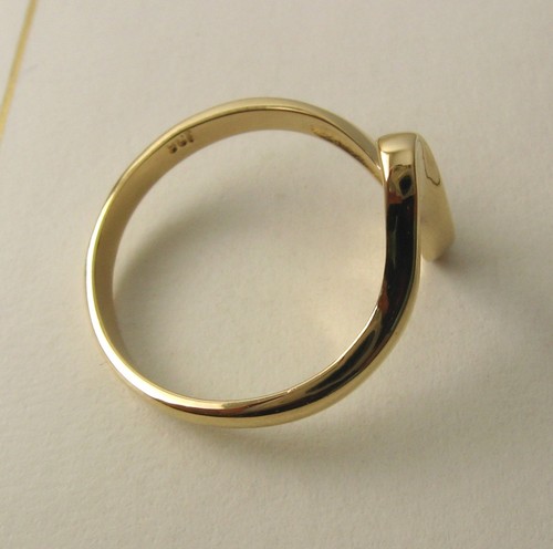 GENUINE 9K 9ct YELLOW GOLD HEART BEAT DESIGNER LOVE RING - Picture 4 of 7