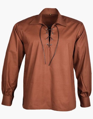 Camisa Jacobite Ghillie Kilt 100% Algodón Camisa Jacobea Escocesa en 9 Colores - Imagen 6 de 11