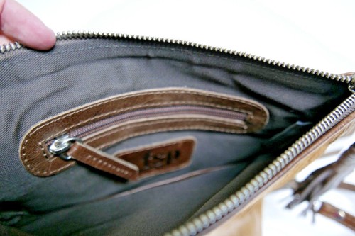 Springbok Leather Handbag real leather springbok hand bag Mini Foldover Zip Top - Picture 12 of 12