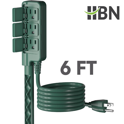 #ad HBN Outdoor Power Stake Waterproof 6Ft Extension Cord with 3 Grouded Outlets $14.99