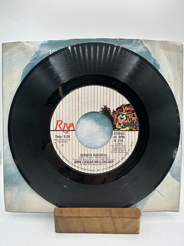 JOHN COUGAR MELLENCAMP Serious Business Pink Houses RIVA 215 VINYL RECORD 7" PS - Imagen 3 de 4