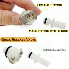 Vacuum Fittings Quick-Disconnect 1/4 Inch Barbed Male to Threaded Female 1 Set
