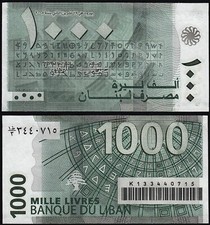 LEBANON 1000 LIVRES (P84b) 2008 UNC