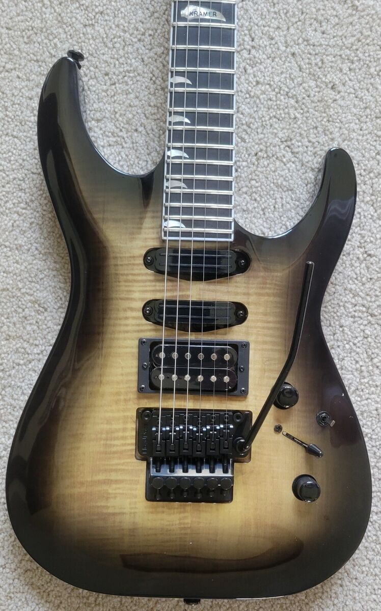 Kramer SM-1 Figured Electric Guitar, Black Denim Perimeter