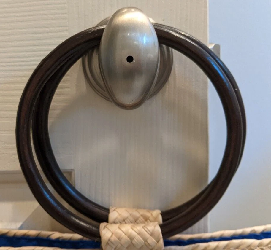 Bolso de Mano BRIXTON Paja Natural Grande Rectangular con Asas Redondas de Madera Foto 3 de 4