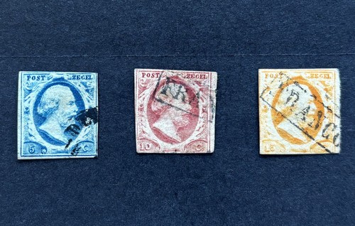 Nederland 1852 - Koning Willem III - NVPH 1, 2 en 3 gestempeld KOOPJE!