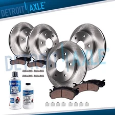 6 Lugs Front & Rear Disc Rotors Ceramic Brake Pads for 2012 - 2020 Ford F-150