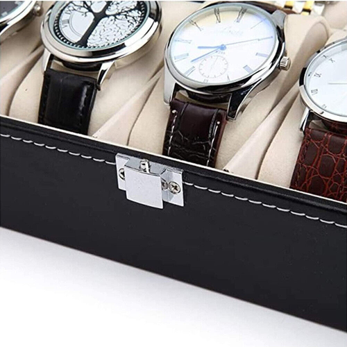 Mens 6 10 12 Grids PU Leather Watch Display Case Collection Storage Holder Box - Picture 12 of 21