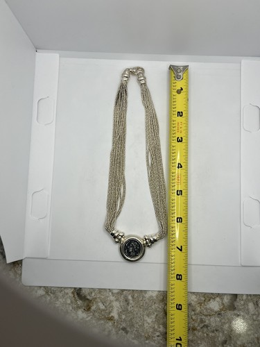 Roman Empire replica coin multi strand sterling silver necklace Italy vintage - Picture 15 of 18