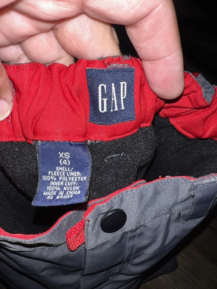 Pantalones de nieve GAP NIÑOS NIÑAS ESQUÍ NIEVE Pantalones de squall Talla XS 4 GRIS ROJO Foto 4 de 4