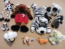 Lot of 11 Stuffed Plush Animals Various Brands and Sizes