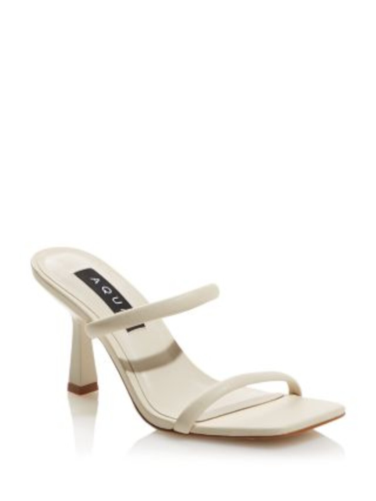 Женские бежевые босоножки Kyle цвета морской волны с квадратным носком и расклешенной спинкой на кожаном каблуке-слипоне 8 М