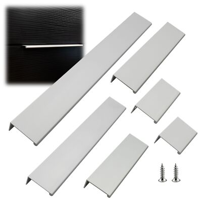 #ad Satin Silver Finger Edge Pull Cabinet Door Handle Bar Back Mount Drawer $152.25
