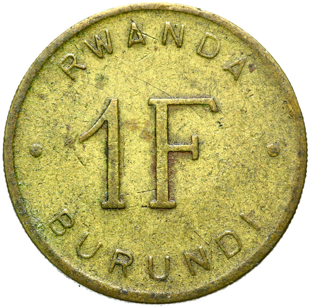 B.E.R.B. Rwanda-Urundi Burundi coin 1 franc franc 1961-lion