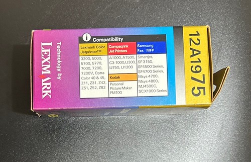 Sealed Box Lexmark 75 Black High Yield InkJet 12A1975 Genuine High Resolution - Picture 7 of 7