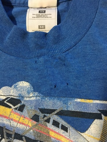 Vtg 90s Boys Junior Alaska Bush Pilot Shirt 6-8 Single Stitch USA Airplane 80s - Picture 4 of 8