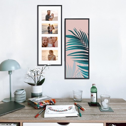 Modern 4 Opening Black Collage Frame with Real Glass – Versatile Display Options - Picture 4 of 10