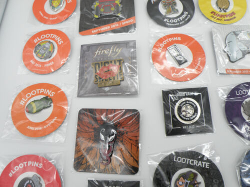 Loot Crate COLLECTIBLE Pin & Button LOT 35 total ~ Metal Enamel 2014 - 2017 NEW - Picture 7 of 12