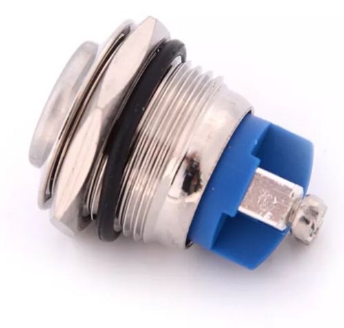16mm Waterproof Stainless Steel Push Button Momentary ON/OFF Horn Switch Silver - Picture 3 of 5