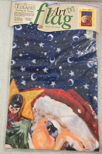 FEIERN Weihnachten Santa dekorative Veranda Flagge Neu in Verpackung Toland 24" x 36" - Bild 2 von 3