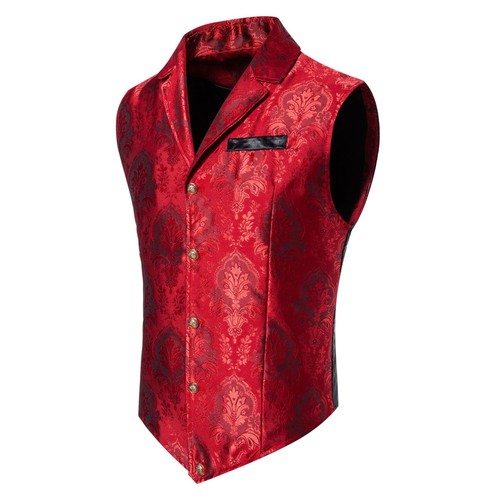 Suit Dress Vest Men's Casual Lapel Jacket Single Breasted Jacquard Slim Fit 2025 - Picture 22 of 29
