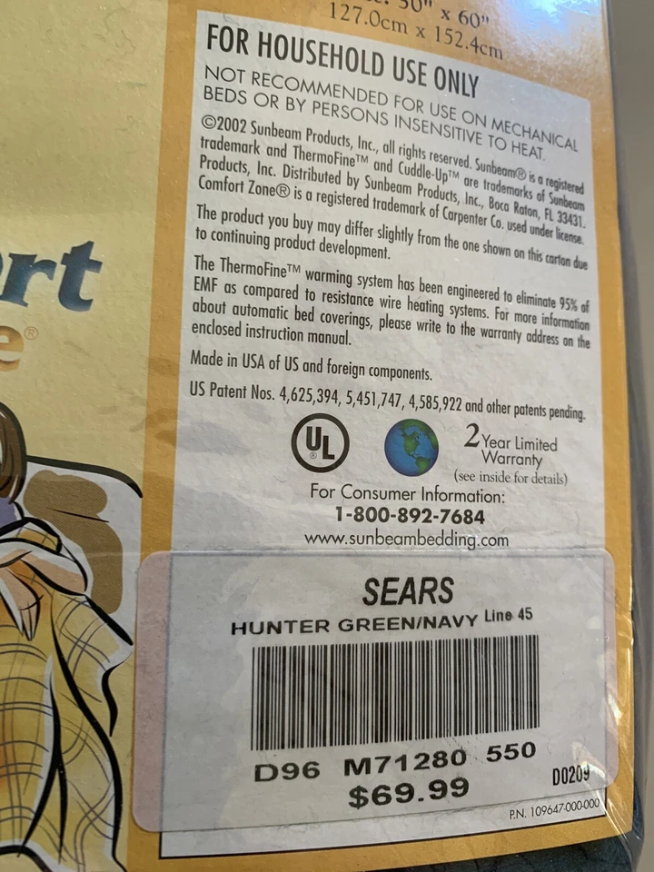 CuddleUp Sunbeam Warming Throw 3-LED 50x60 NEW Sealed SameDayHandling &Fast USPS - Image 3 of 4