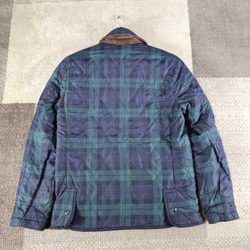 Polo Ralph Lauren Boys Size L Quilted Jacket Reversible Tartan Blue Green - Picture 3 of 9