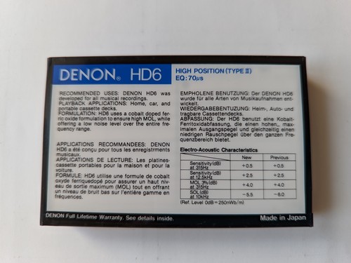 Denon HD6 90 1987 1psc New. - Zdjęcie 2 z 4
