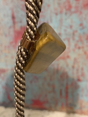 Vintage Men’s Western cowboy Bolo rope tie natural Tigers Eye stone wedding - Picture 13 of 15
