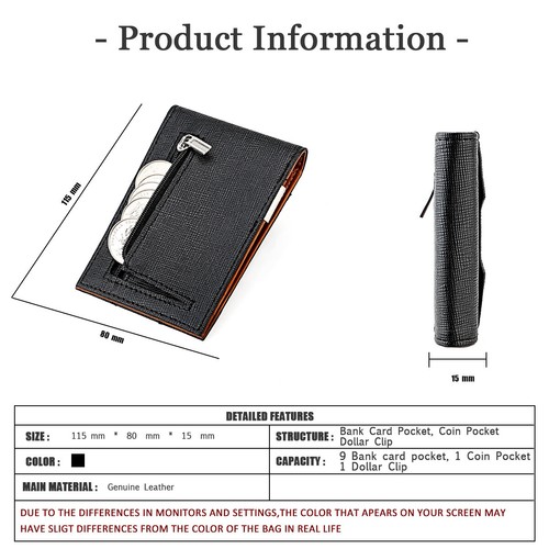 Mens Wallet Bifold Leather Slim Wallets Front Pocket Credit Card Holder Purse US - Picture 7 of 19