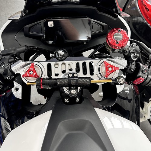 Motorcycle Top Clamp Clip-On Fork Tube Handlebar For CFMOTO 675SS 675SR 675SR-R - Foto 7 di 14