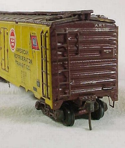 HO - 42ft BRASS BOXCAR DK Mfg ART MISSOURI PACIFIC Light Weathered - Needs Touch - Picture 3 of 9