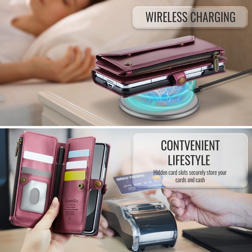 NUEVO Para Samsung Z Plegable 6 5 4 Cuero Magnético Bandolera Correa Cartera Estuche Delgado - Imagen 39 de 62