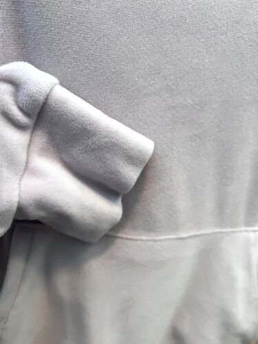 American Eagle AEO Pale Pink Velour Hoodie Sweatshirt Size Medium Soft Smooth - Picture 4 of 7