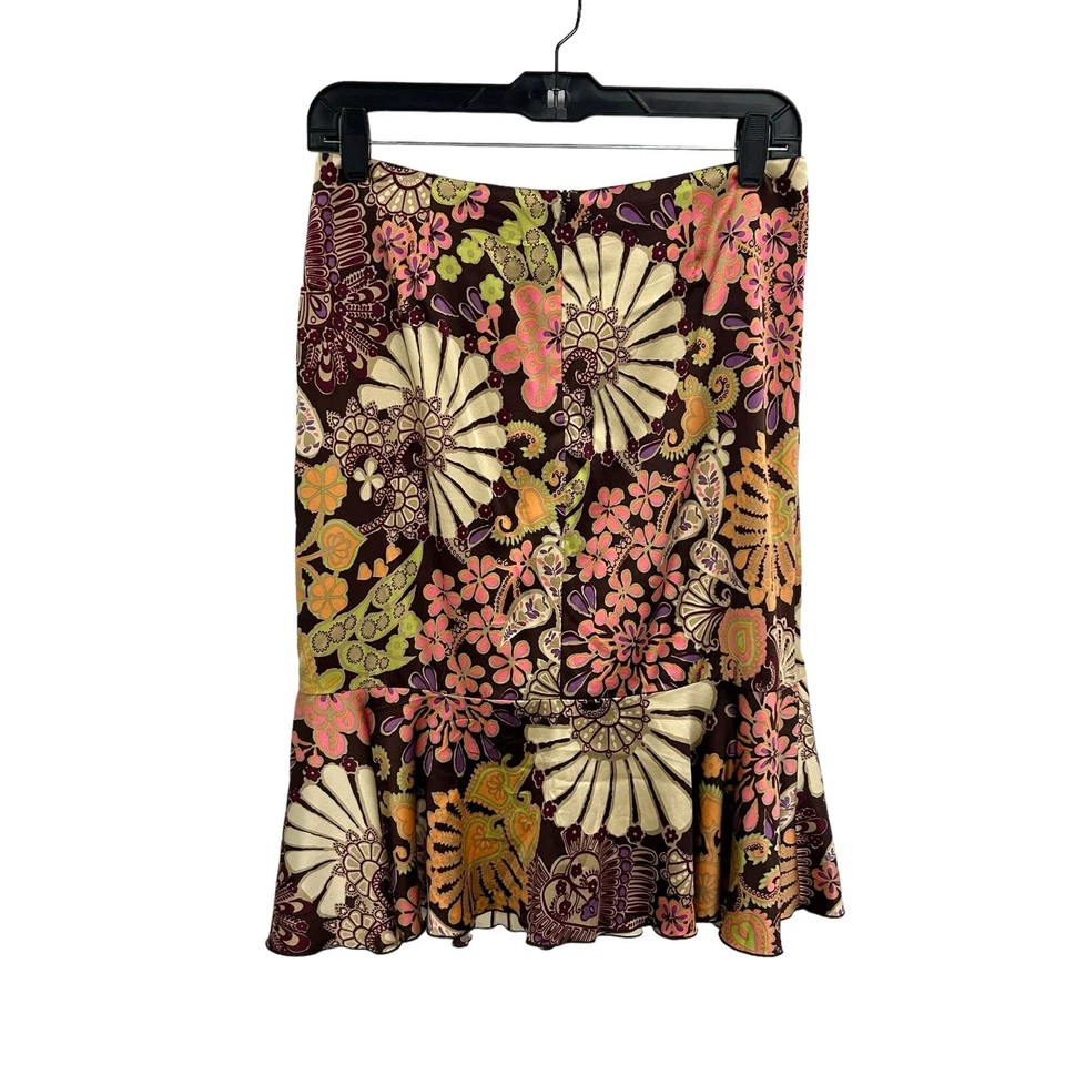 Falda Trina Turk Los Angeles Y2K Mezcla Seda Multicolor Estampado Floral 2 Foto 4 de 4