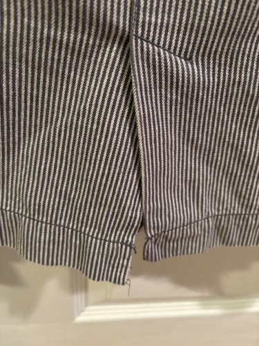 Merona Denim Blue White Ticking Stripe Pencil Skirt Cotton Medium Women’s Sz 8 - Picture 7 of 7