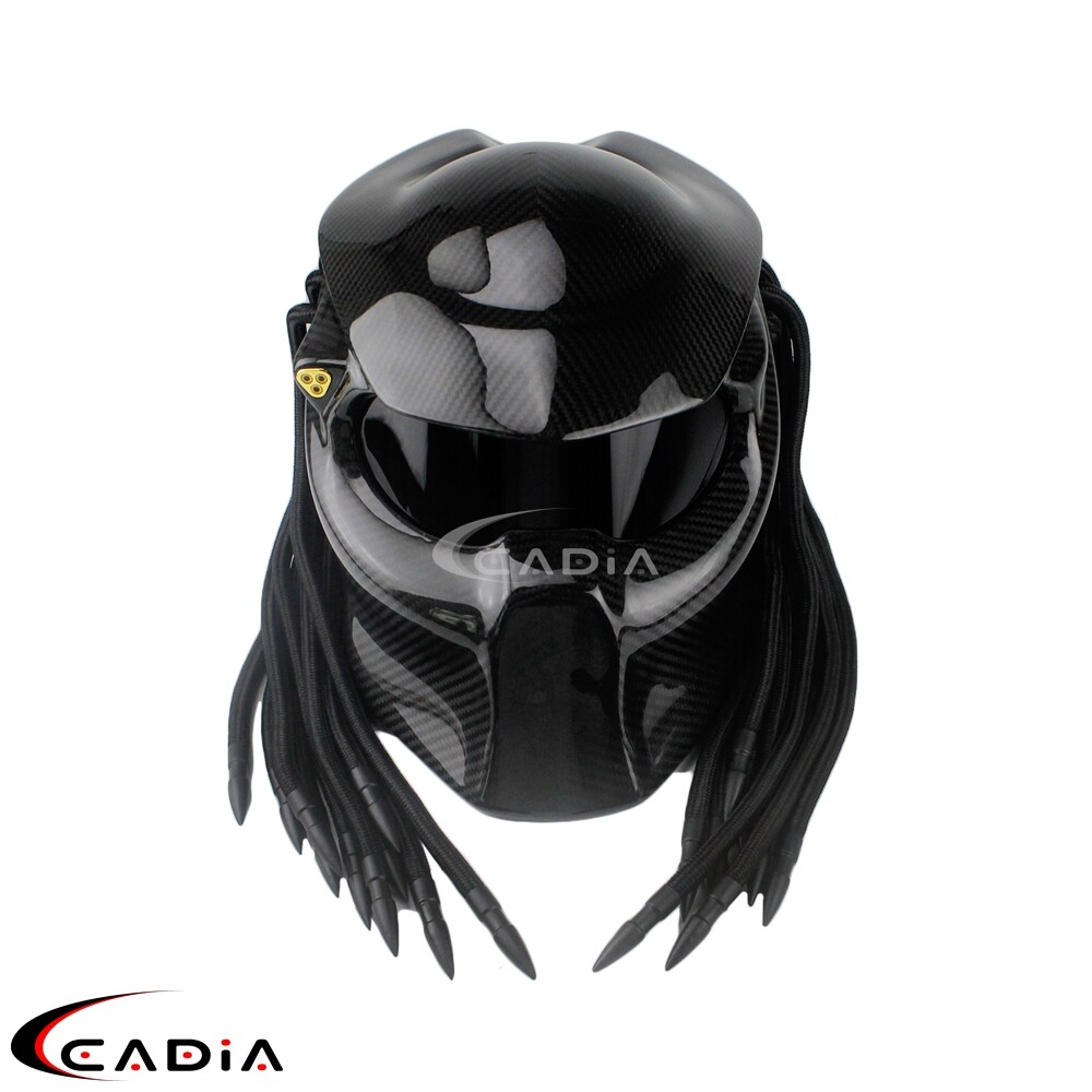 Custom Predator Motorcycle Helmet Carbon Fiber Full Face Iron Warrior Man  Helmet