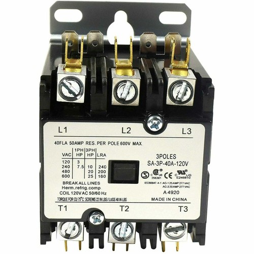 AC Condenser Contactor HVAC Definite Purpose Relay 1-4 Pole 24 or 120V UL Listed - Picture 28 of 48