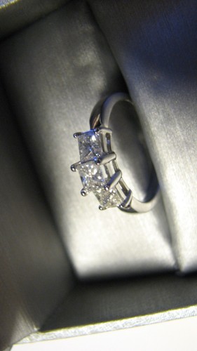 PLATINUM DIAMOND Zales Certified Diamond Ring/Band Set 1.00CT - Picture 5 of 11