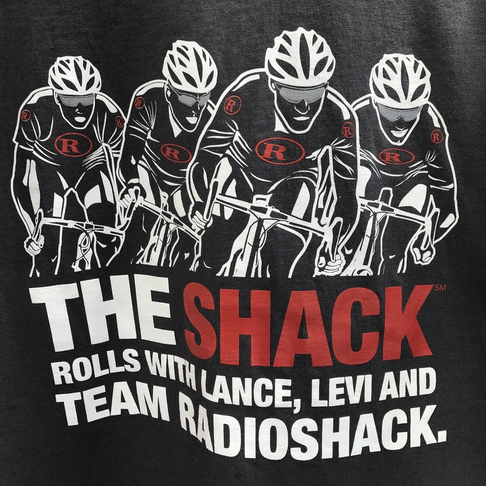 Camiseta grande para hombre The Shack Rolls With Lance, Levi And Team RadioShack’s ciclismo Foto 2 de 4