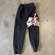 NIKE Jordan Boy's Youth Classic Jogger Fleece Sweatpants S Spell Out Black Logo