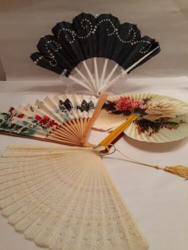Antique & Vintage Chinese Hand Fans, Paper, Fabric