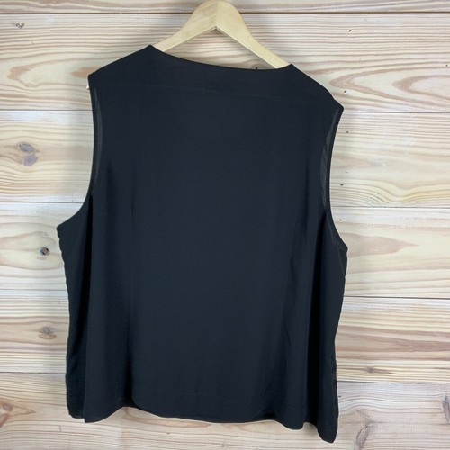 Coldwater Creek Shell Top 3X Black Tiered Layered Chiffon Semi Sheer - Picture 10 of 12