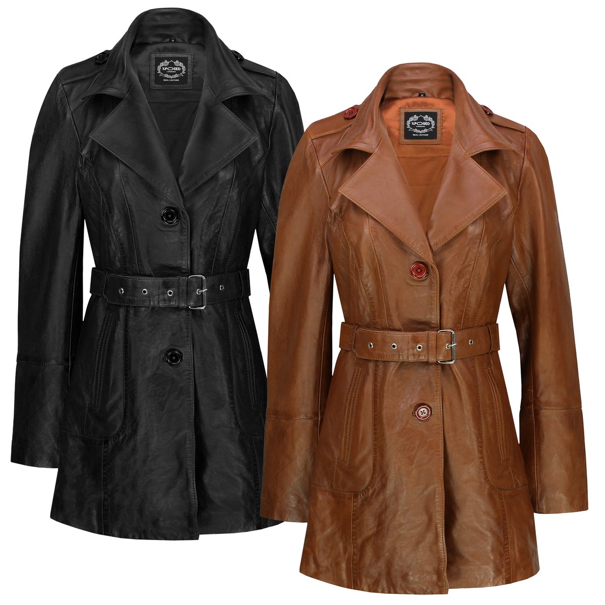 CHASTER-94 - Womens MOD 3/4 Length Smart Fit Leather Jacket