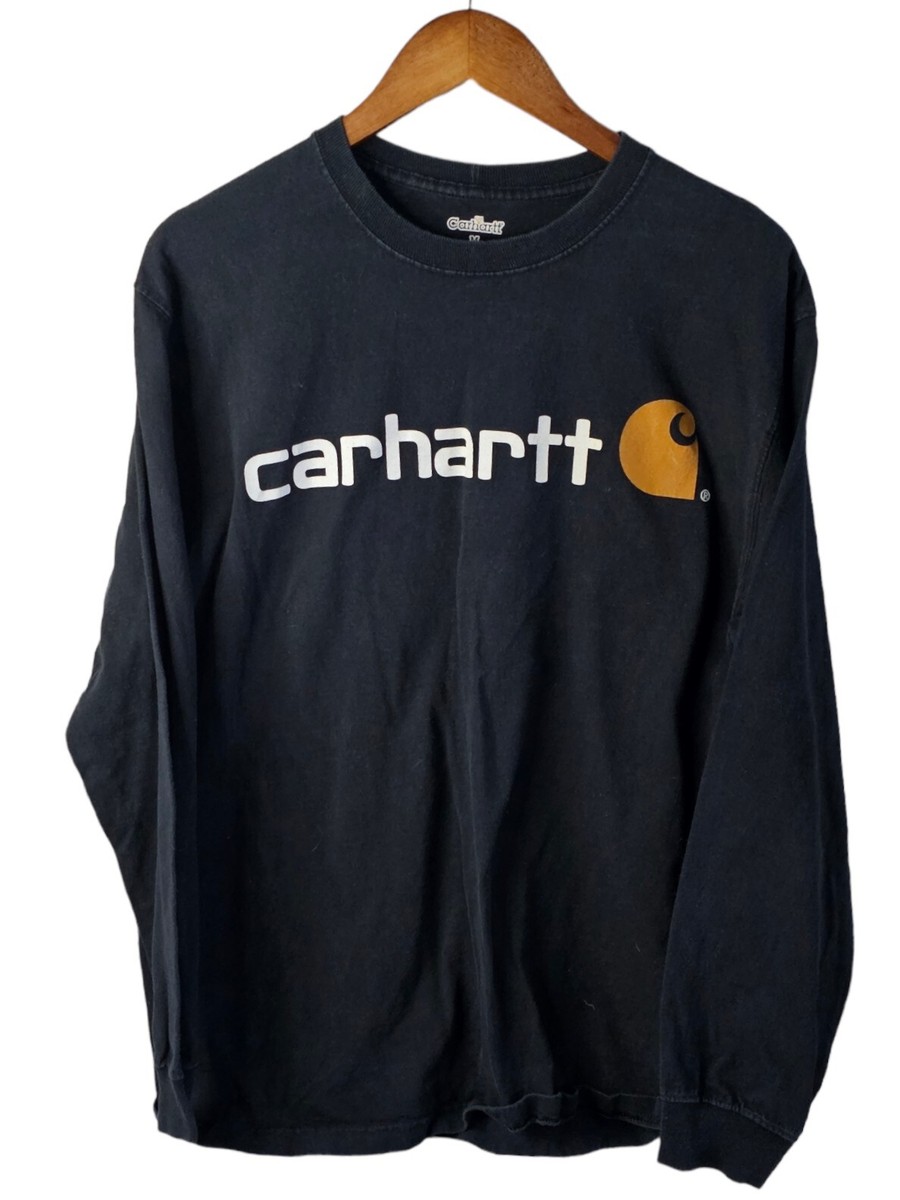 Carhartt Shirt Size Medium Men K298 Black Cotton Long Sleeve