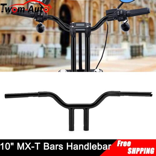 MX T Bars 10" Rise Handlebar For Harley Dyna Wide Glide FXD Softail Deluxe 883 - Bild 4 von 17