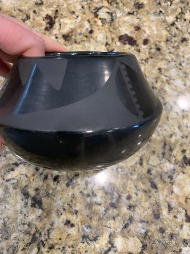 ANTIGUO BONITO JARRÓN DE CERÁMICA NEGRO NATIVO AMERICANO MARIE & JULIAN Y ENVÍO GRATUITO - Imagen 4 de 9