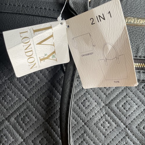 Ivy London große Beuteltasche & Umhängetasche Handtasche Kombi schwarz veganes Leder neu mit Etikett - Bild 3 von 20